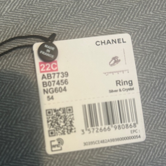 Chanel silver CC Crystal Ring - Picture 5 of 5